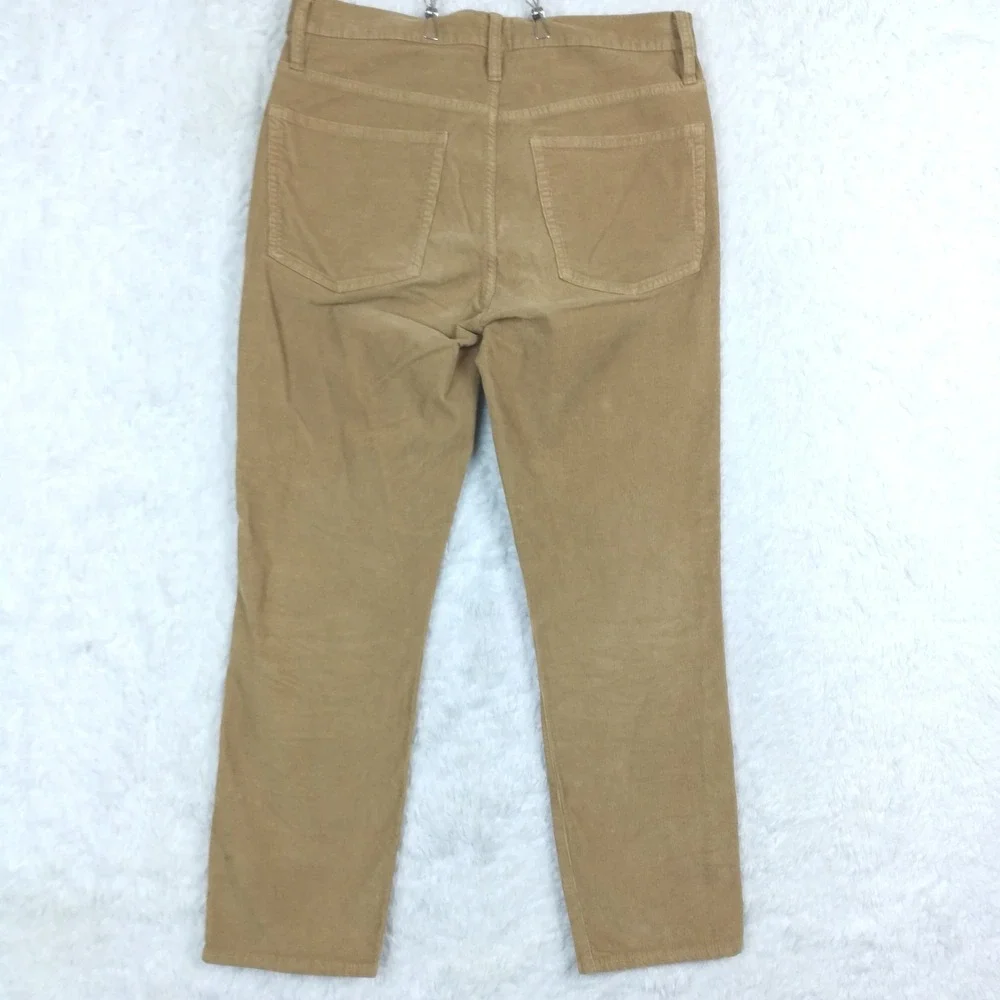 J. Crew Pants Womens Vintage Slim Straight Corduroy Camel Brown High Rise 30